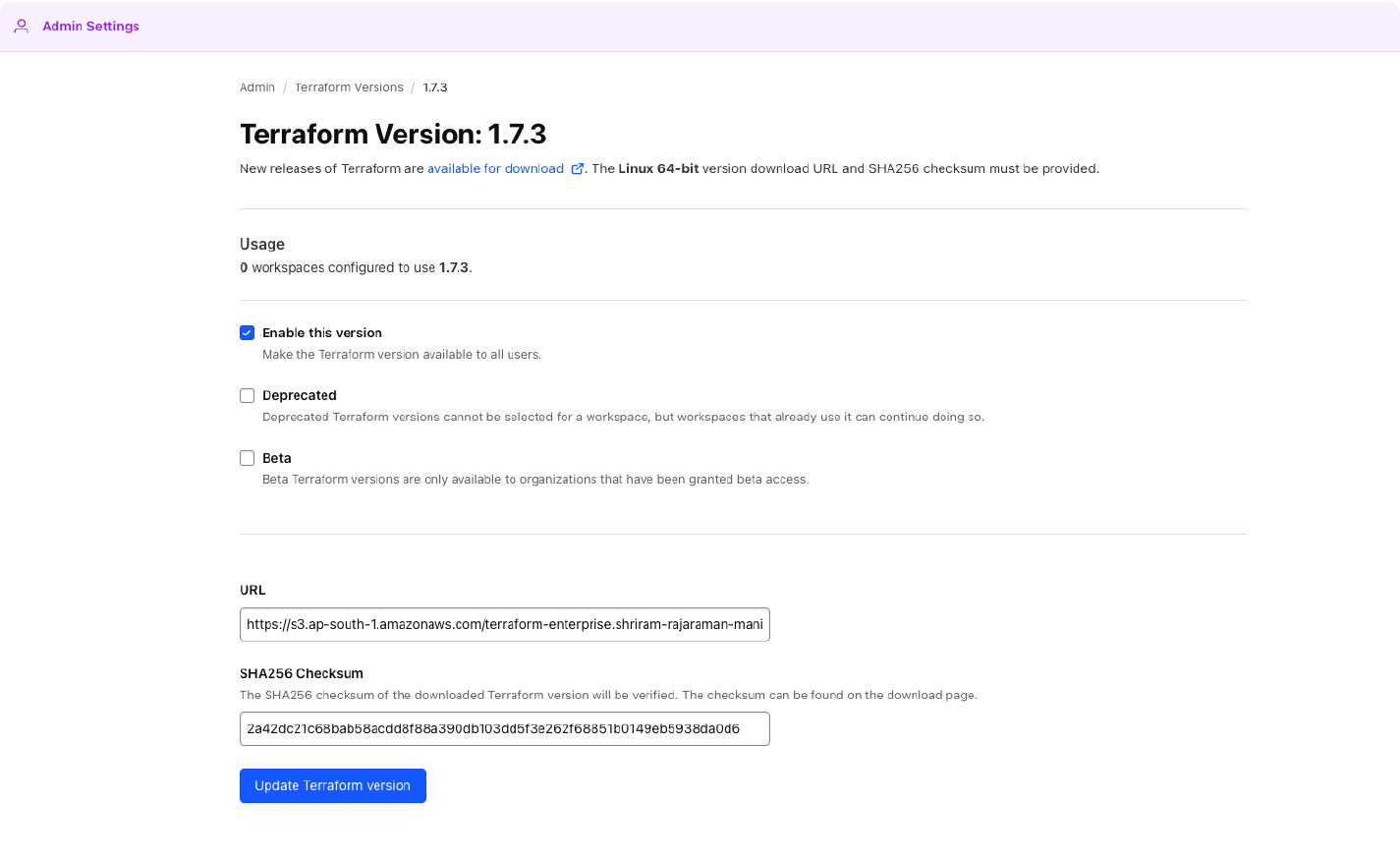 Terraform Admin